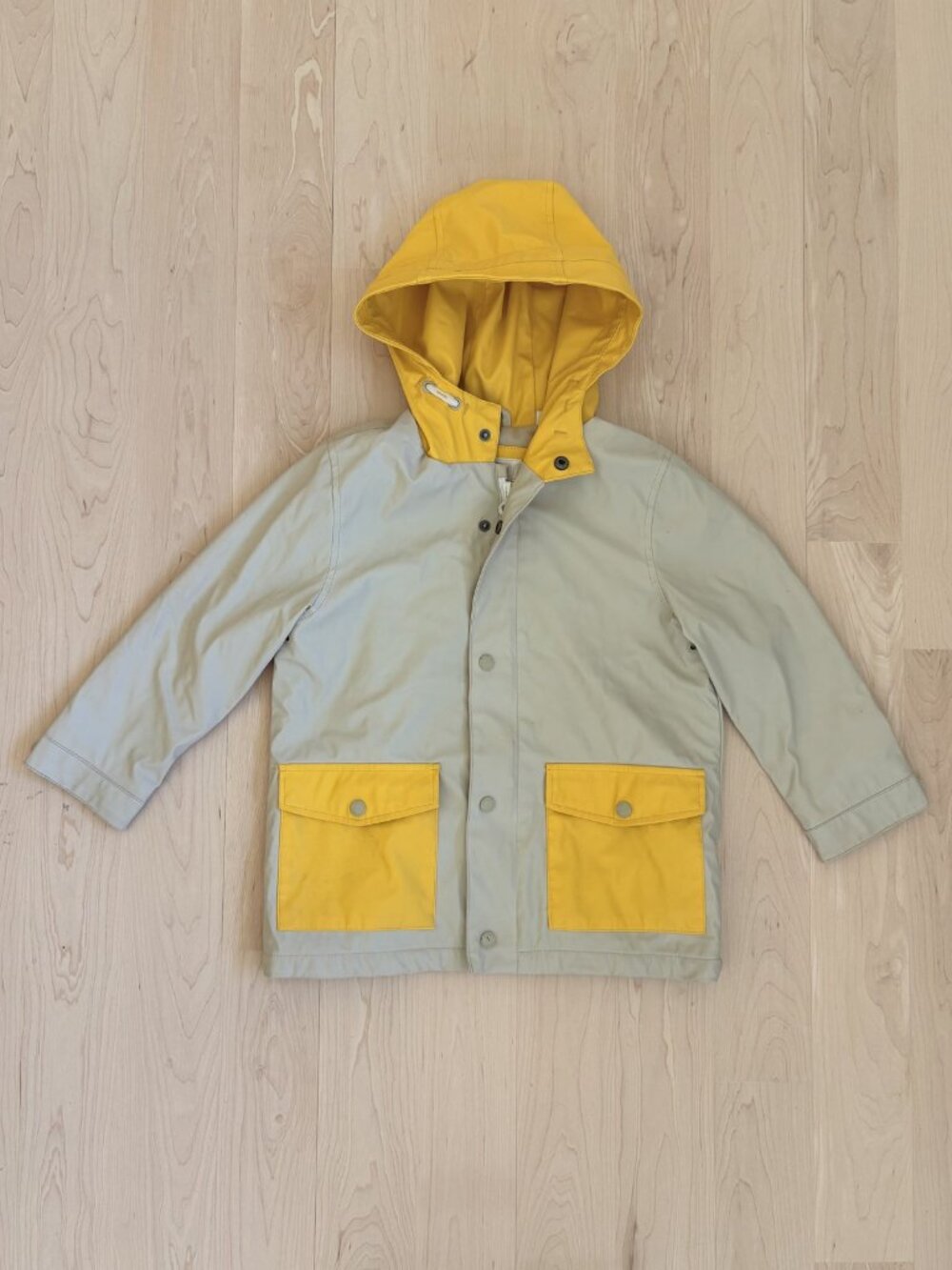 Zara Kids Hooded Raincoat Tan Yellow